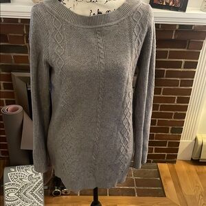 Gray Cable Knit Women's Sweater